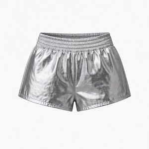 Express Silver Metallic Athletic Shorts